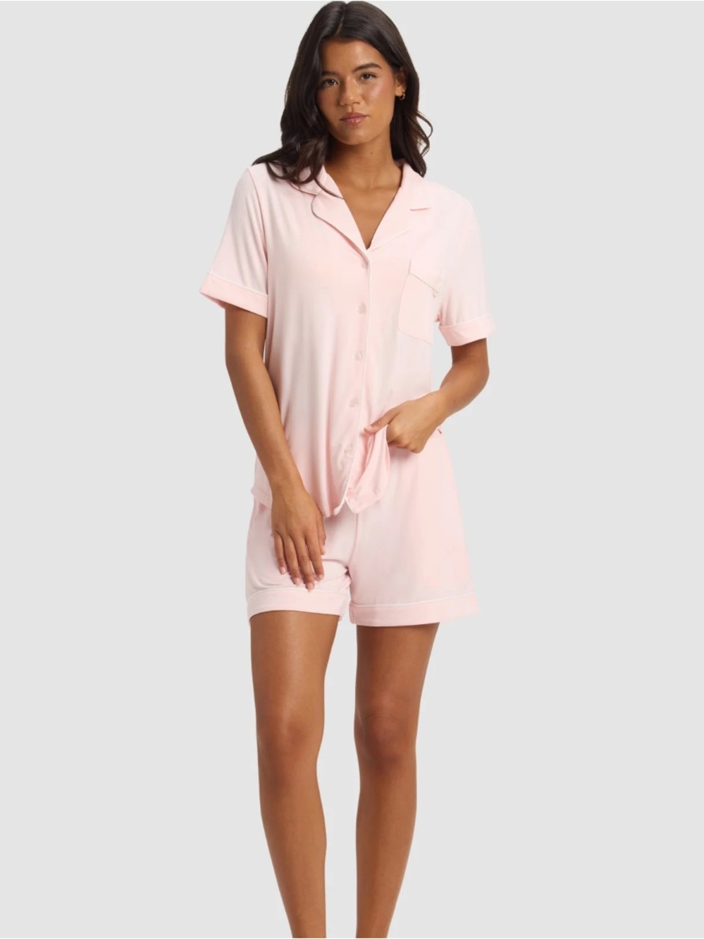 Cozy Earth - Women's Bamboo Stretch-Knit Short Sleeve Pajama Set